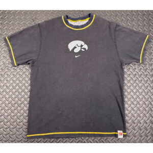 Nike Iowa Hawkeyes T-shirt Mens L Center Swoosh Black Football NCAA Team Nike